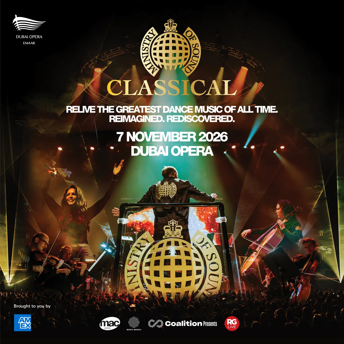 Offizielles Plakat für Ministry of Sound Classical in der Dubai Opera, 7. November 2026.
