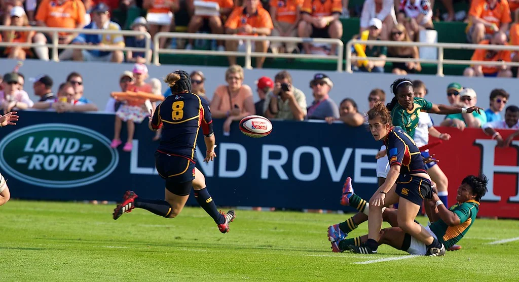 Spanien gegen Südafrika bei den Dubai Women’s Sevens 2012.