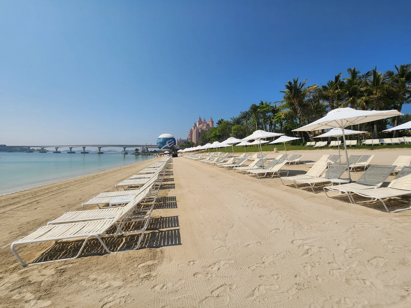 Aquaventure Beach with Atlantis, The Palm in the distance, 2023