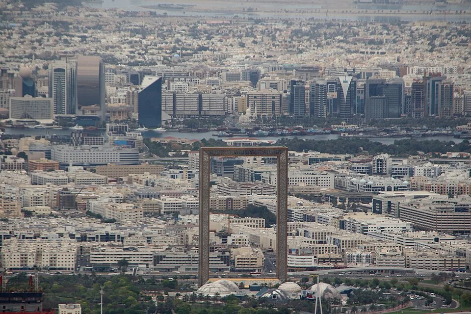 Dubai Frame seen from Burj Khalifa, 2019