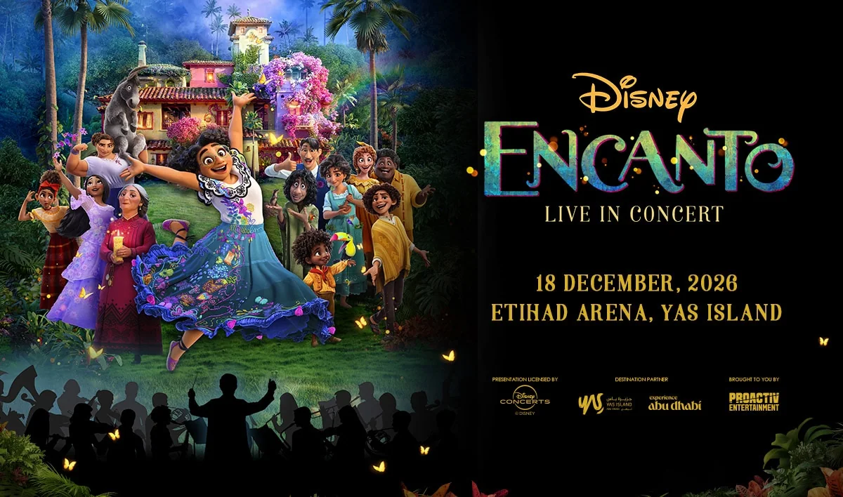 Encanto in Concert: official poster, 18 December 2026, Etihad Arena.