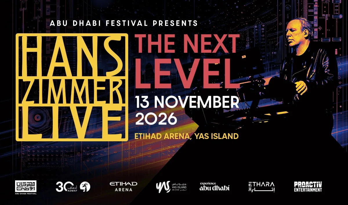 Hans Zimmer Live: The Next Level: official poster, 13 November 2026, Etihad Arena.