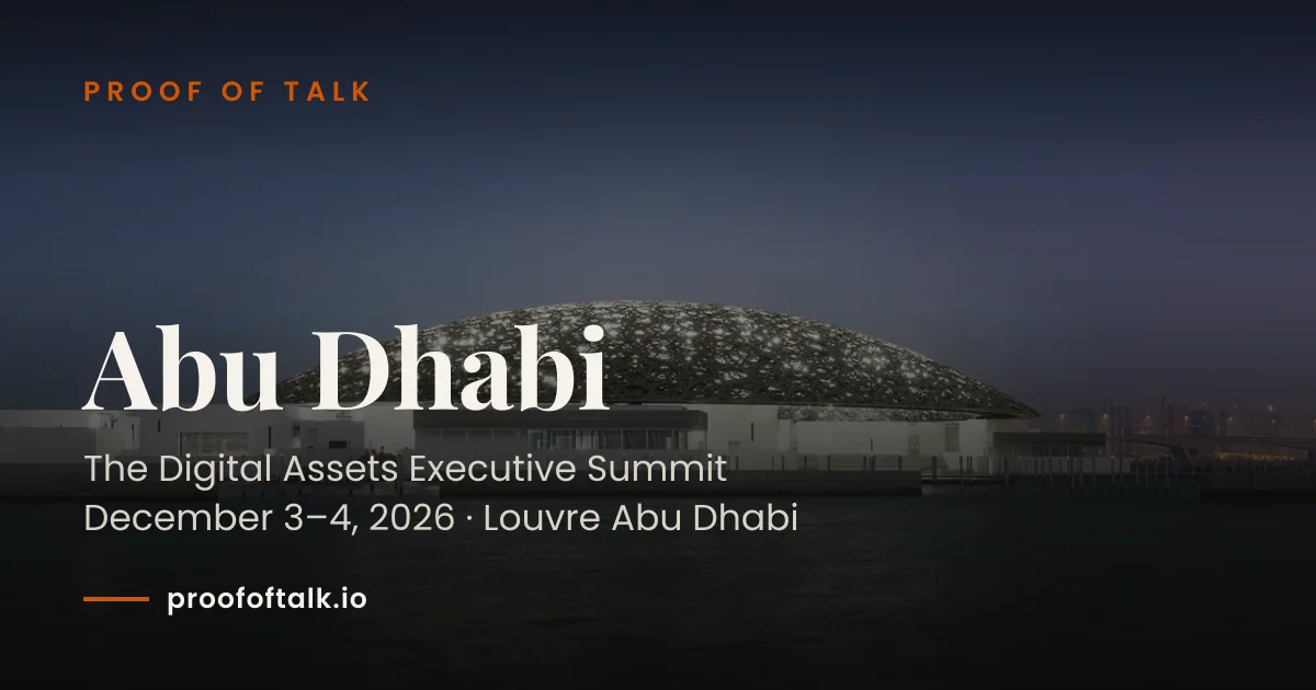 Official event announcement — Proof of Talk Abu Dhabi 2026