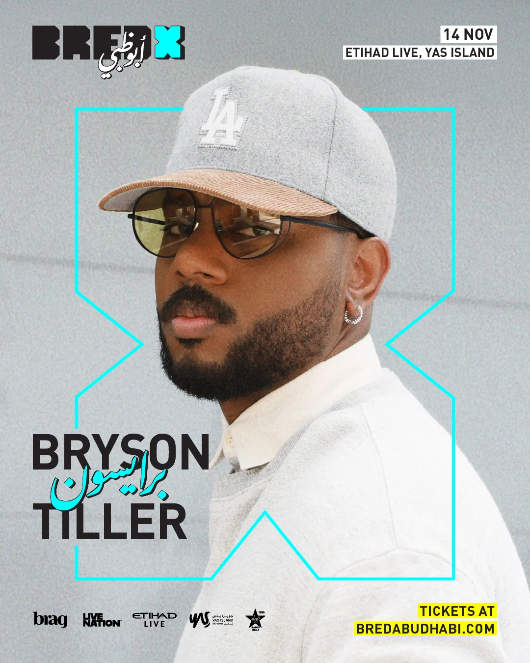 BREDx — Bryson Tiller: cartel oficial, 14 de noviembre de 2026, Etihad Live.