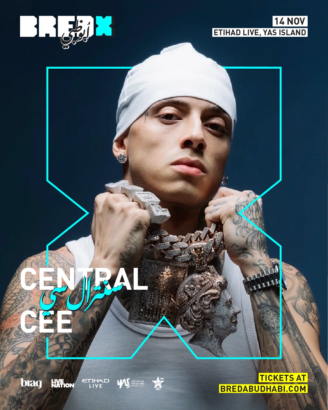 BREDx — Central Cee: cartel oficial, 14 de noviembre de 2026, Etihad Live.