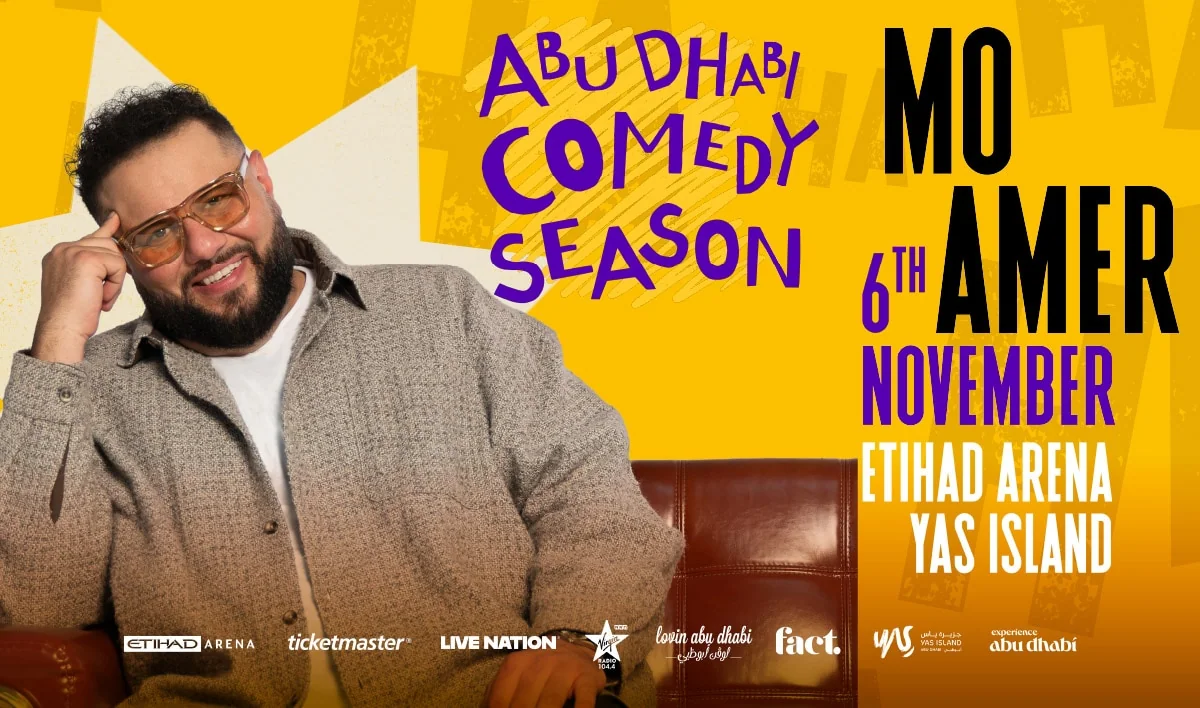 Mo Amer — Abu Dhabi Comedy Season: official poster, 6 November 2026, Etihad Arena.