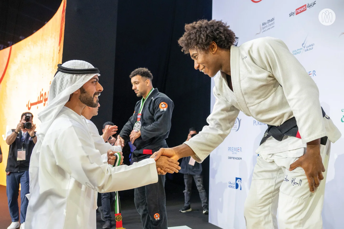 Premiazione all’Abu Dhabi World Professional Jiu-Jitsu 2025.