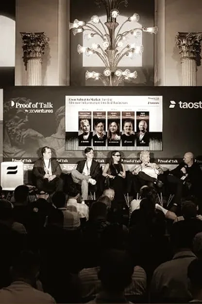 Dyskusja Proof of Talk w Paryżu — Proof of Talk Paris 2026. Zdjęcie archiwalne.
