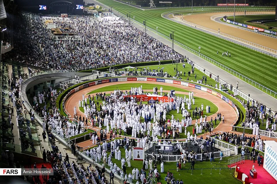 L’hippodrome de Meydan pendant la Dubai World Cup 2019.