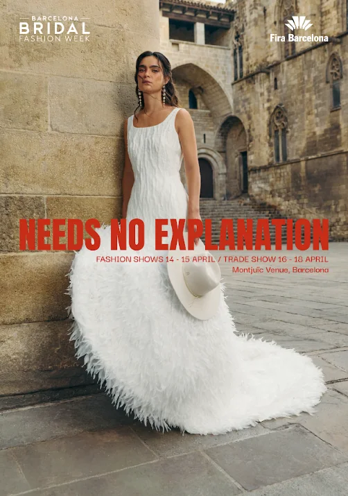 Official Barcelona Bridal Fashion Week 2027 poster: Needs No Explanation.