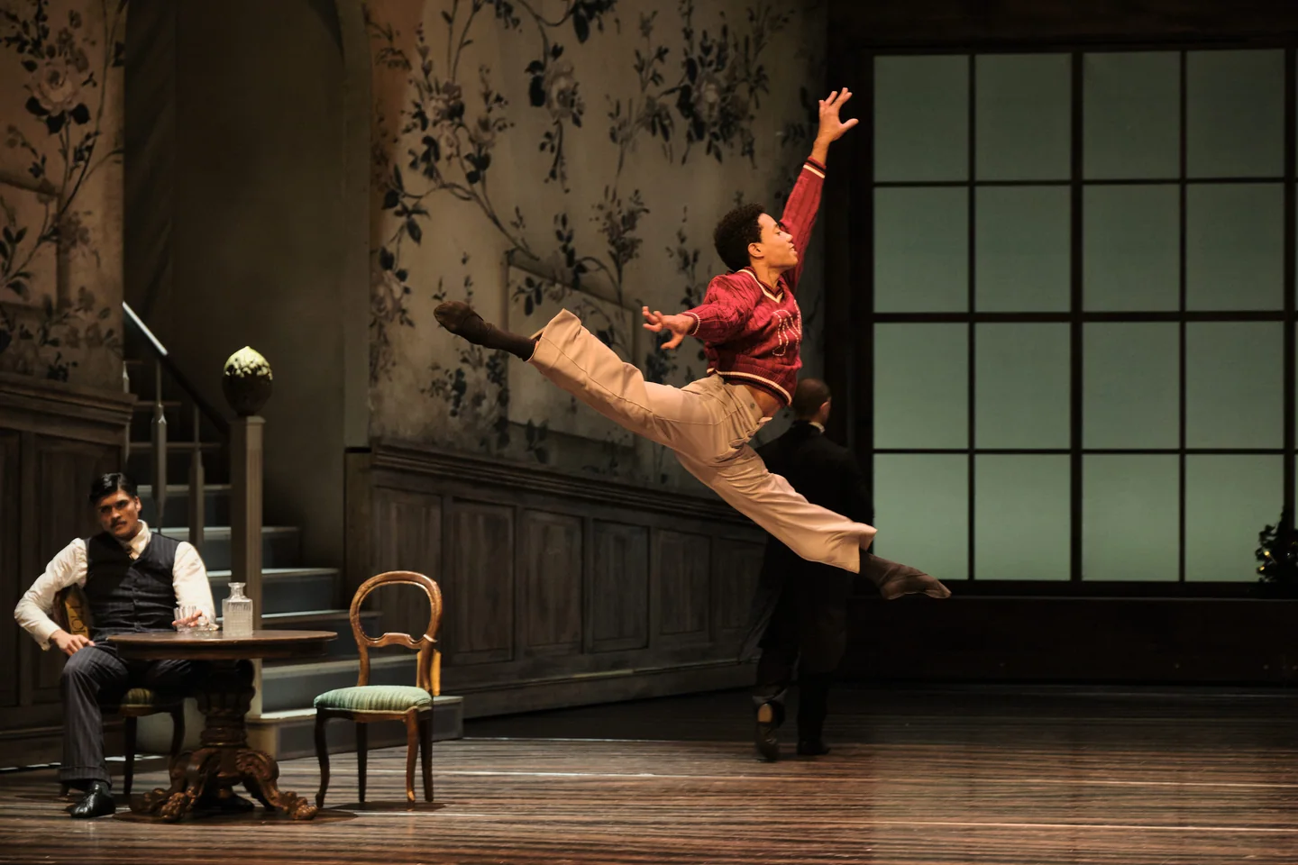 A dancer leaps in The Nutcracker; Karlsruhe archive, 2024.