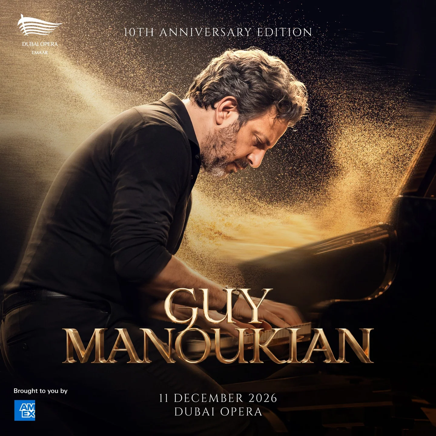 Offizielles Plakat für Guy Manoukian in der Dubai Opera, 11. Dezember 2026.