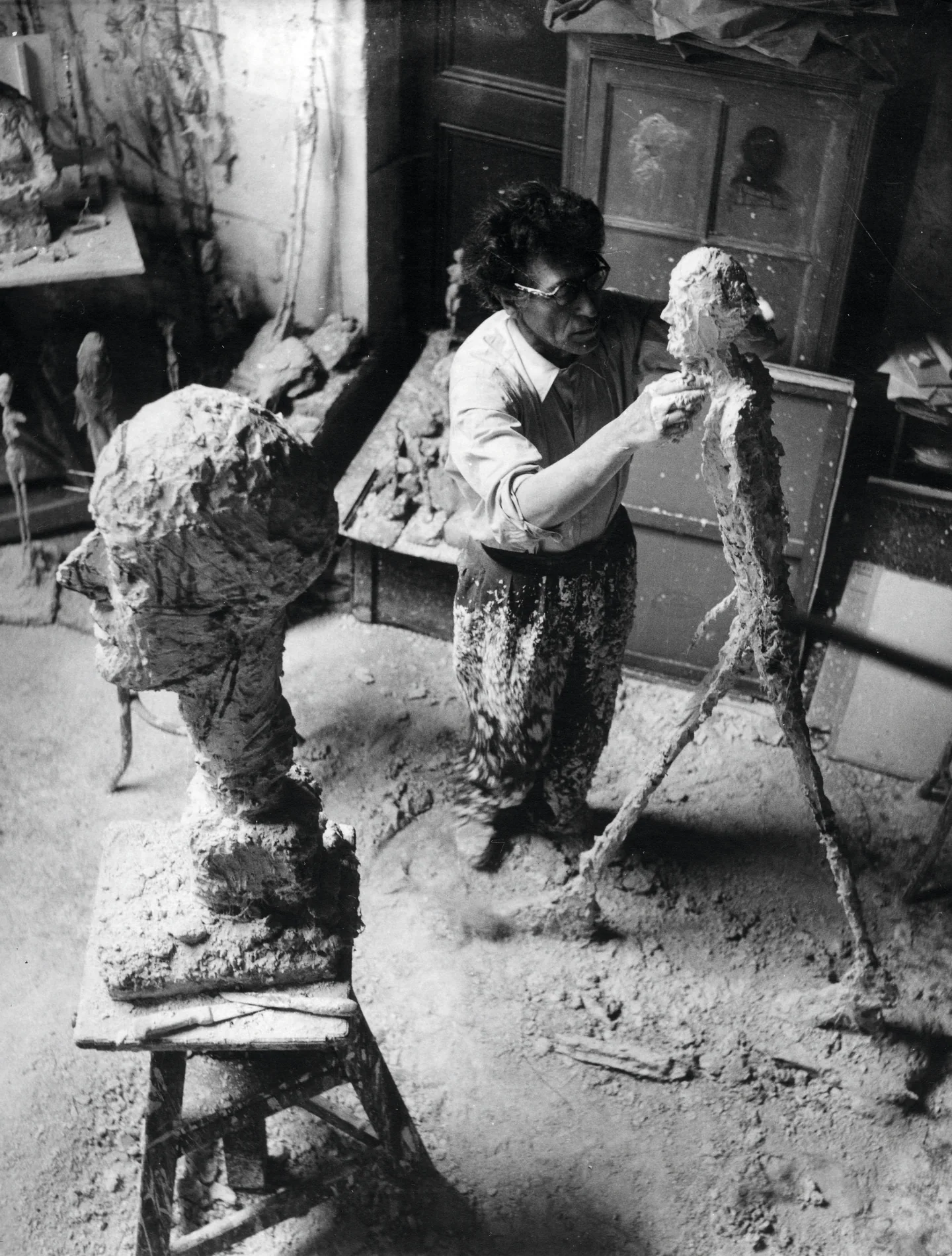 Alberto Giacometti im Atelier, 1959. Archivporträt, keine Ansicht der künftigen Ausstellung.