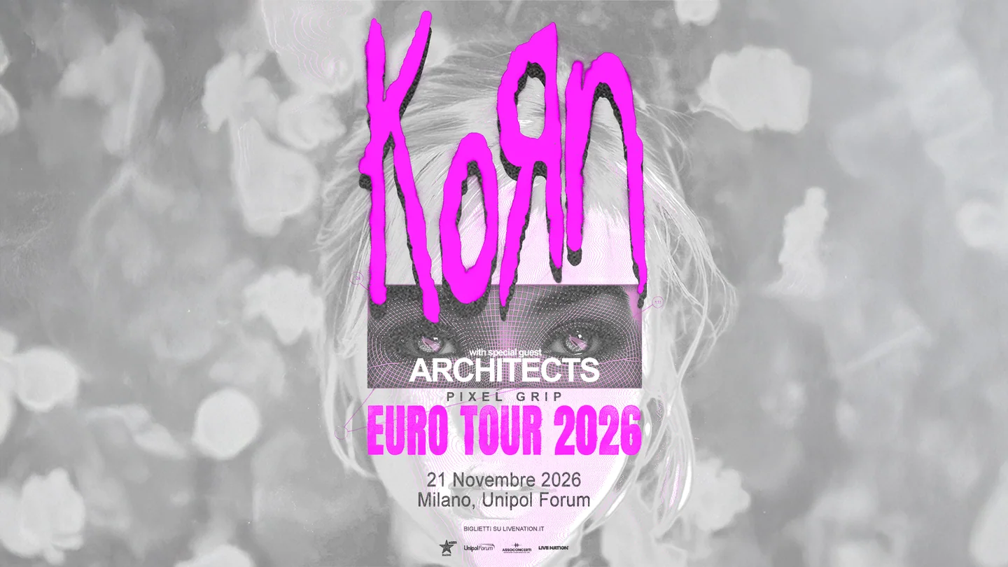 Korn poster with Architects and Pixel Grip: 21 November 2026, Unipol Forum.