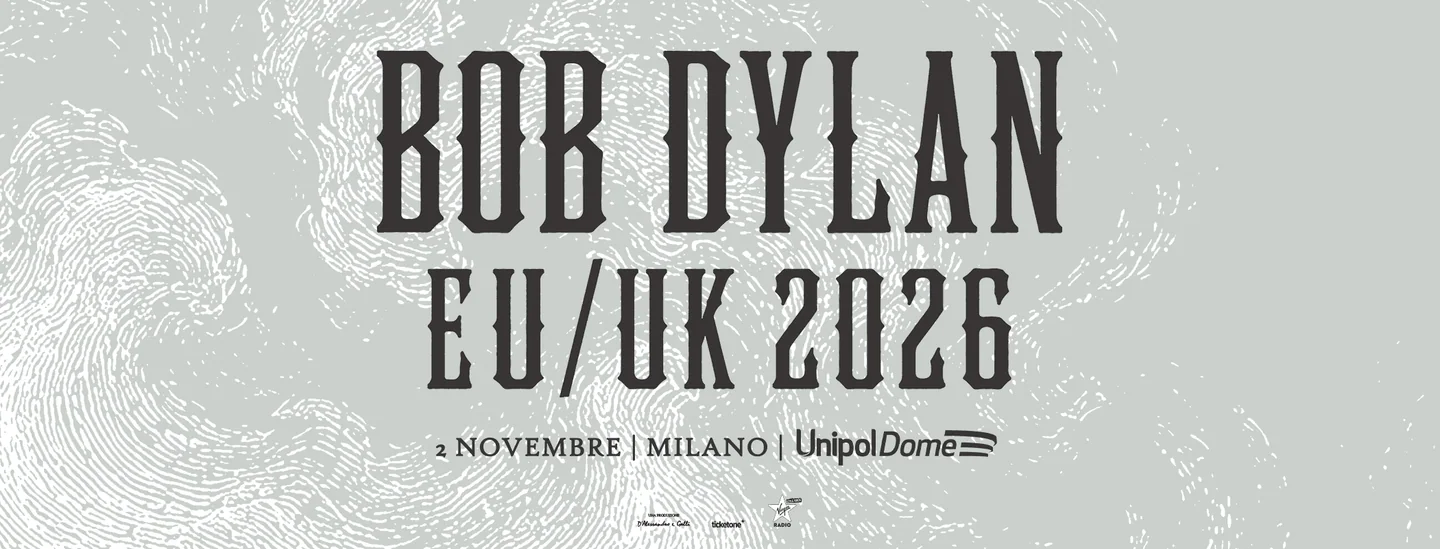 Official Bob Dylan poster: 2 November 2026, Unipol Dome, Milan.