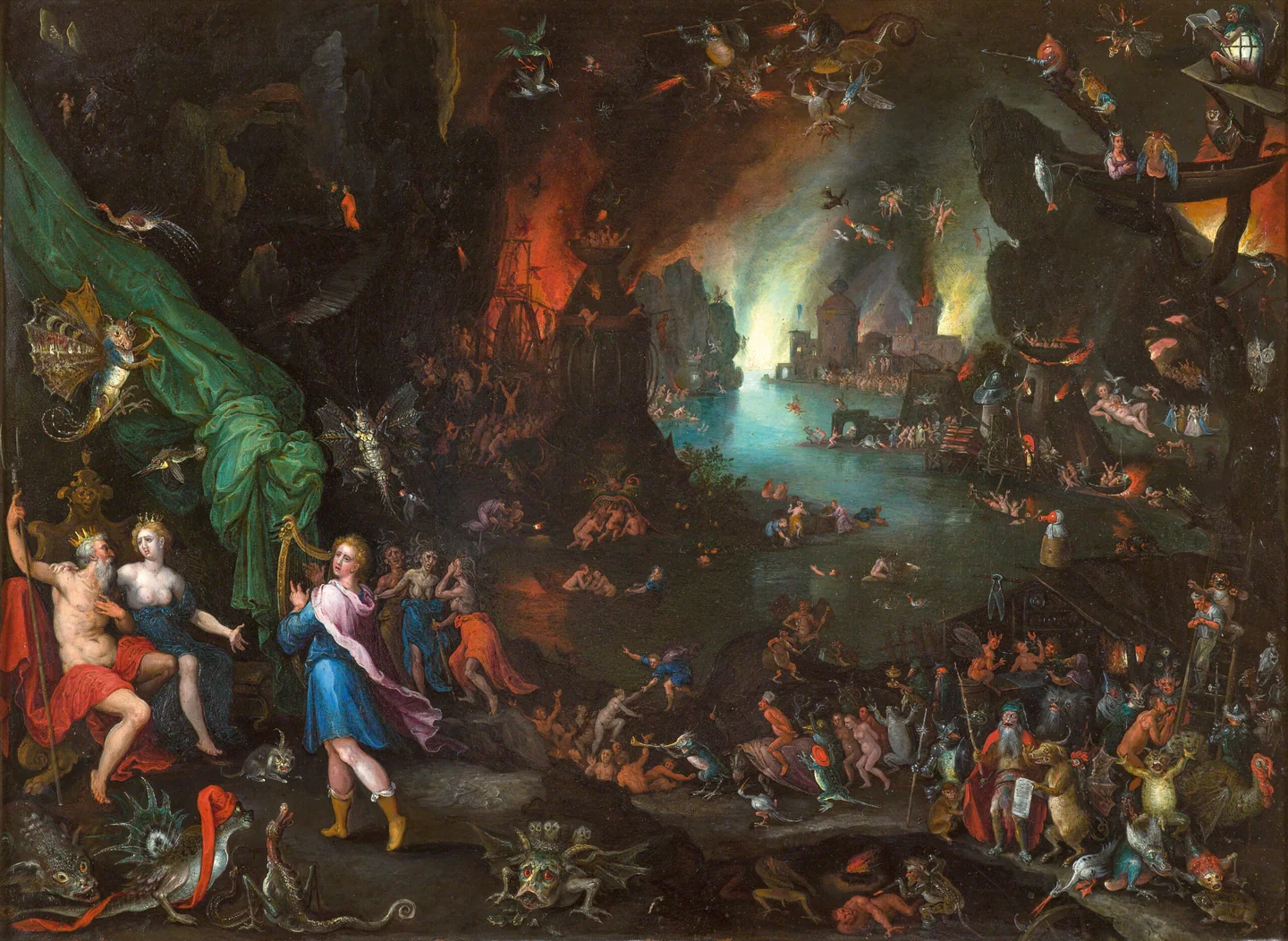 Jan Brueghel, Orpheus musiziert in der Unterwelt, um 1594. Galleria Colonna, Rom.