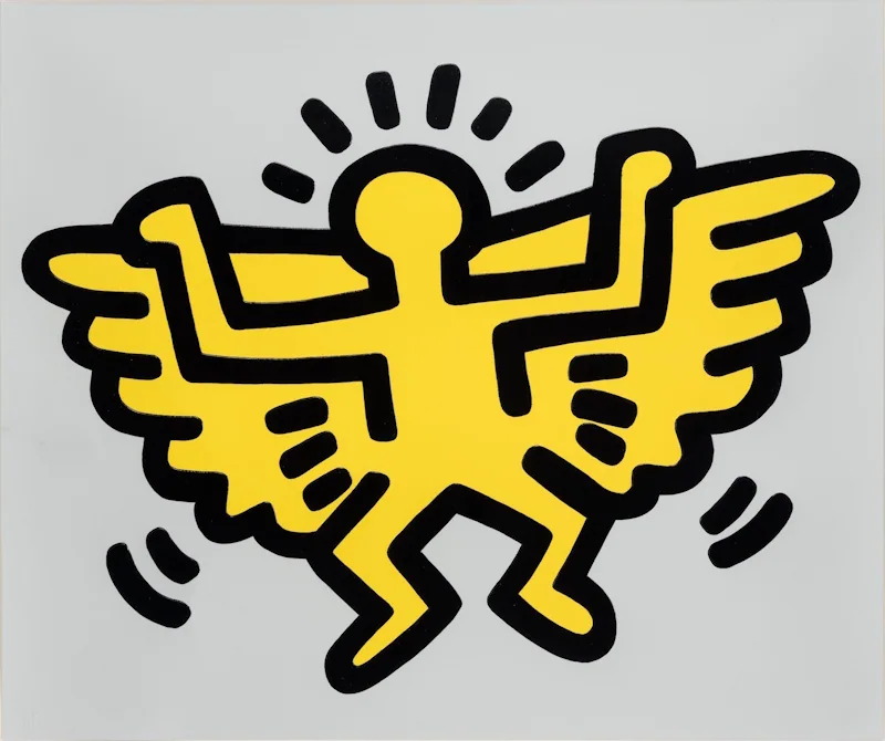Жовта крилата постать із серії Icons Кіта Гарінґа, 1990.